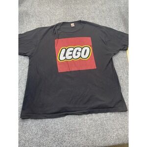 LEGO Shirt Mens 2XL Black Logo Graphic Tee Short Sleeve Cotton Crewneck
